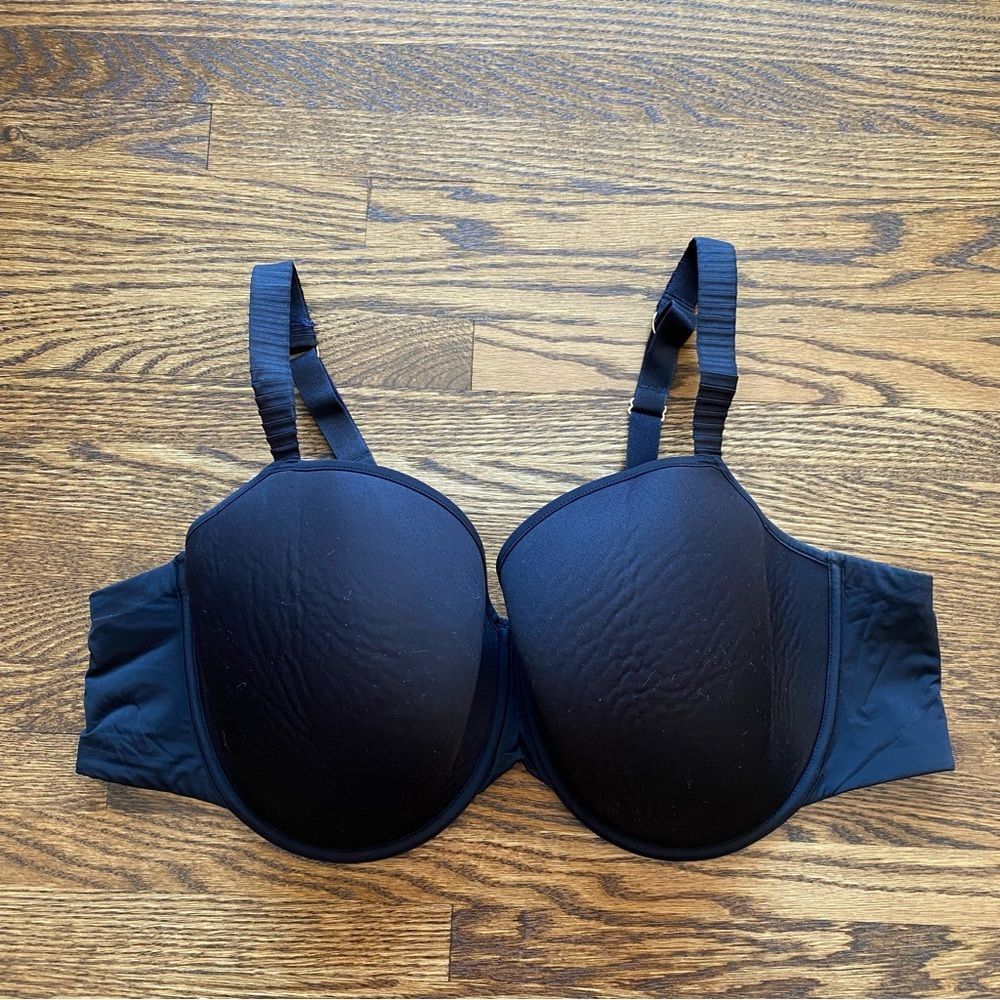 ThirdLove Women's 24/7 Classic Tee Shirt bra t shirt black 44C - Picture 2 of 5